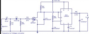 Frequency to Voltage Converter Crcuit using 555 IC Timer