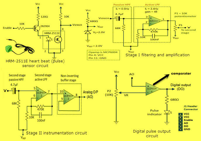 Схема датчик пульса