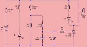 Thyristor Based Sensor Alarm System, Working and Applications