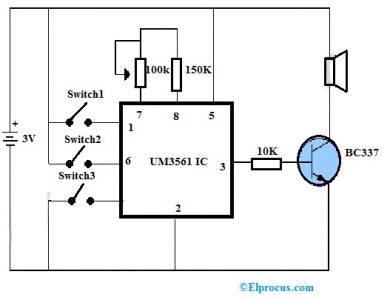 UM3561 IC: Pin Configuration, Circuit Diagram, Features and Specifications